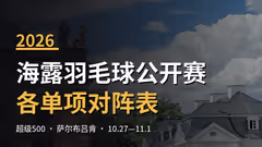 2026年海露羽毛球公开赛 各单项对阵表